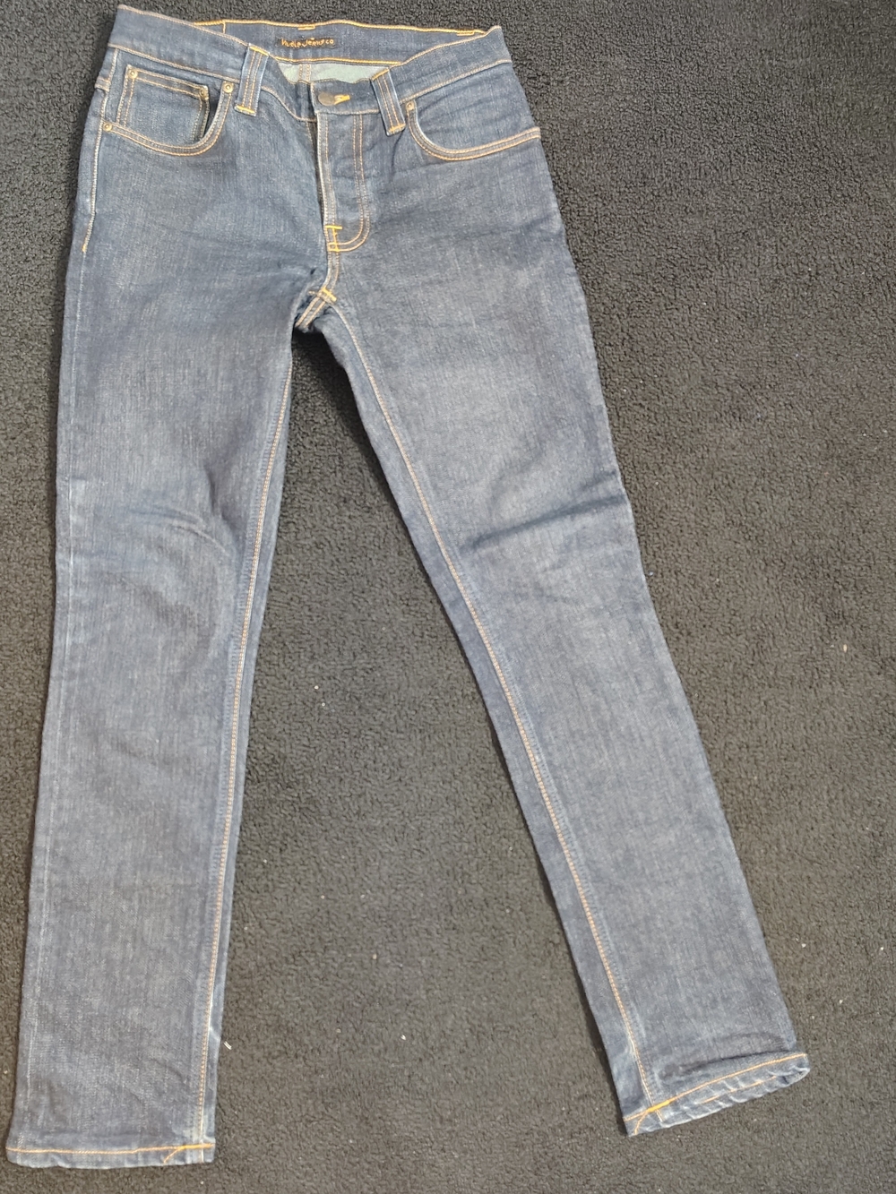Nudie Jeans Blue Dry Navy Grim Tim Organic Cotton Denim Mens Size 32x32